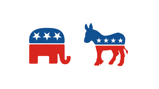 Logos der US-Parteien